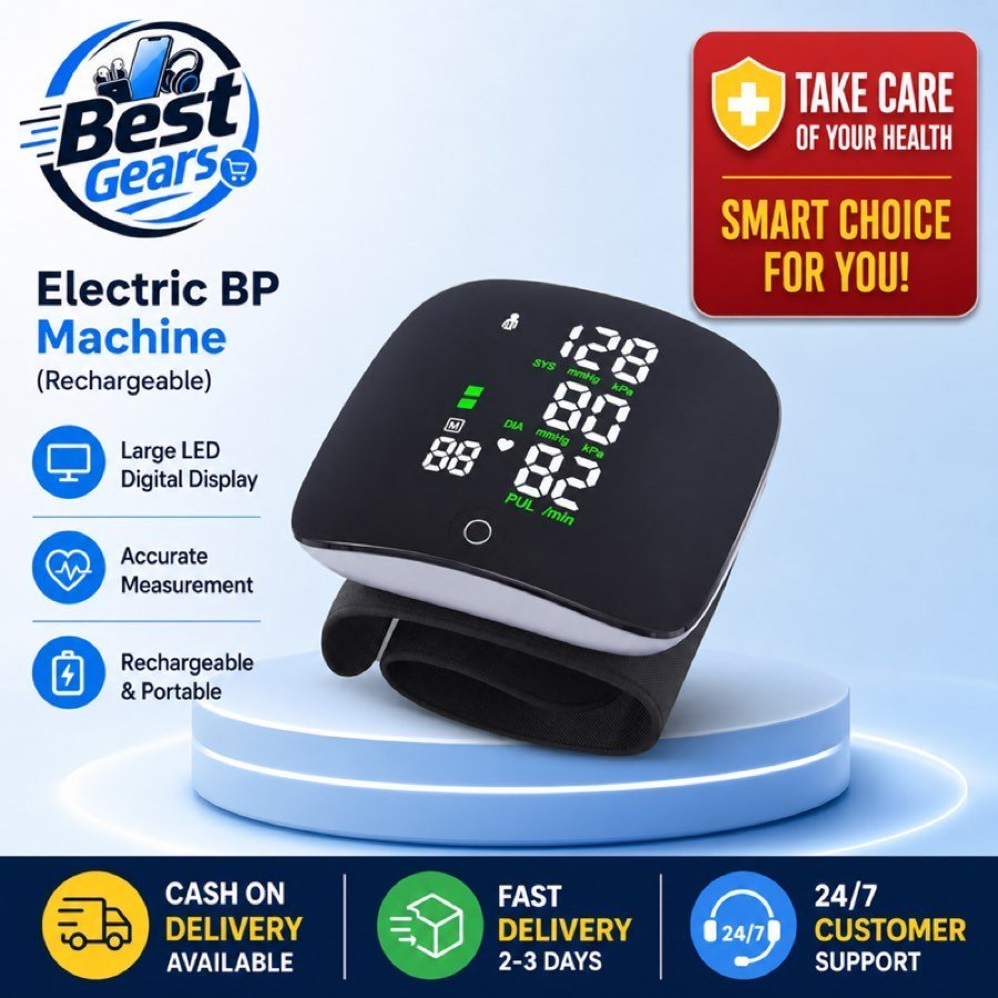Smart Digital Wrist Blood Pressure Monitor – Automatic BP & Heart Rate Monitor