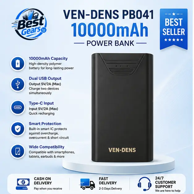 VEN-DENS VD-PB041 10000mAh Portable Power Bank