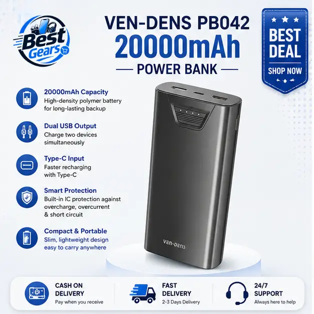 VEN-DENS VD-PB042 20000mAh Multi-Port Power Bank