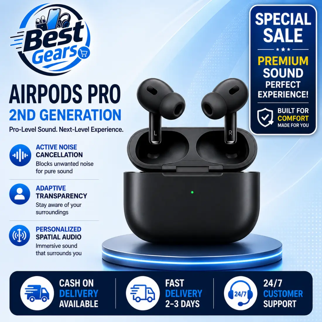 Apple AirPods Pro (2nd Generation) True Wireless Bluetooth Earbuds