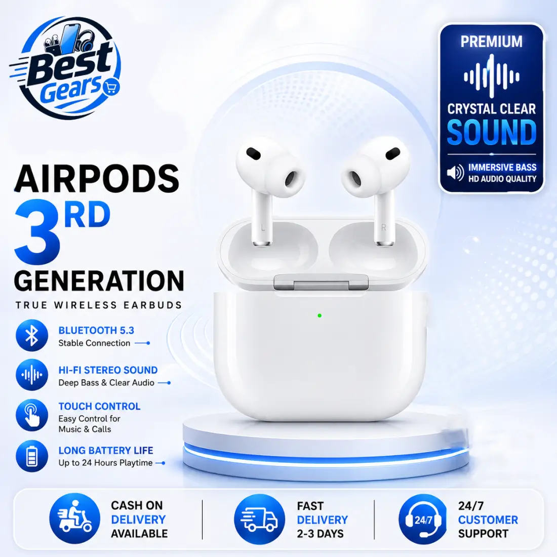 AirPods Pro 3rd Generation Smart Wireless Earbuds with Premium HD Audio