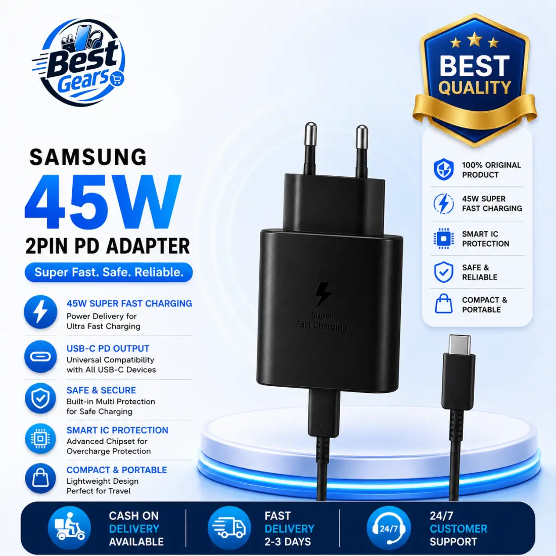 Samsung 45W USB-C Travel Adapter (2-Pin) Super Fast Charger