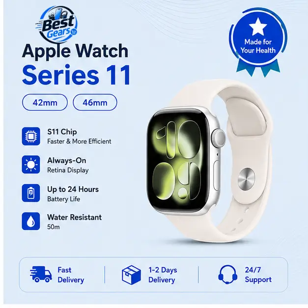 Apple Watch Series 11 – Advanced Smartwatch with GPS, Health & Fitness Tracking, Always-On Retina Display