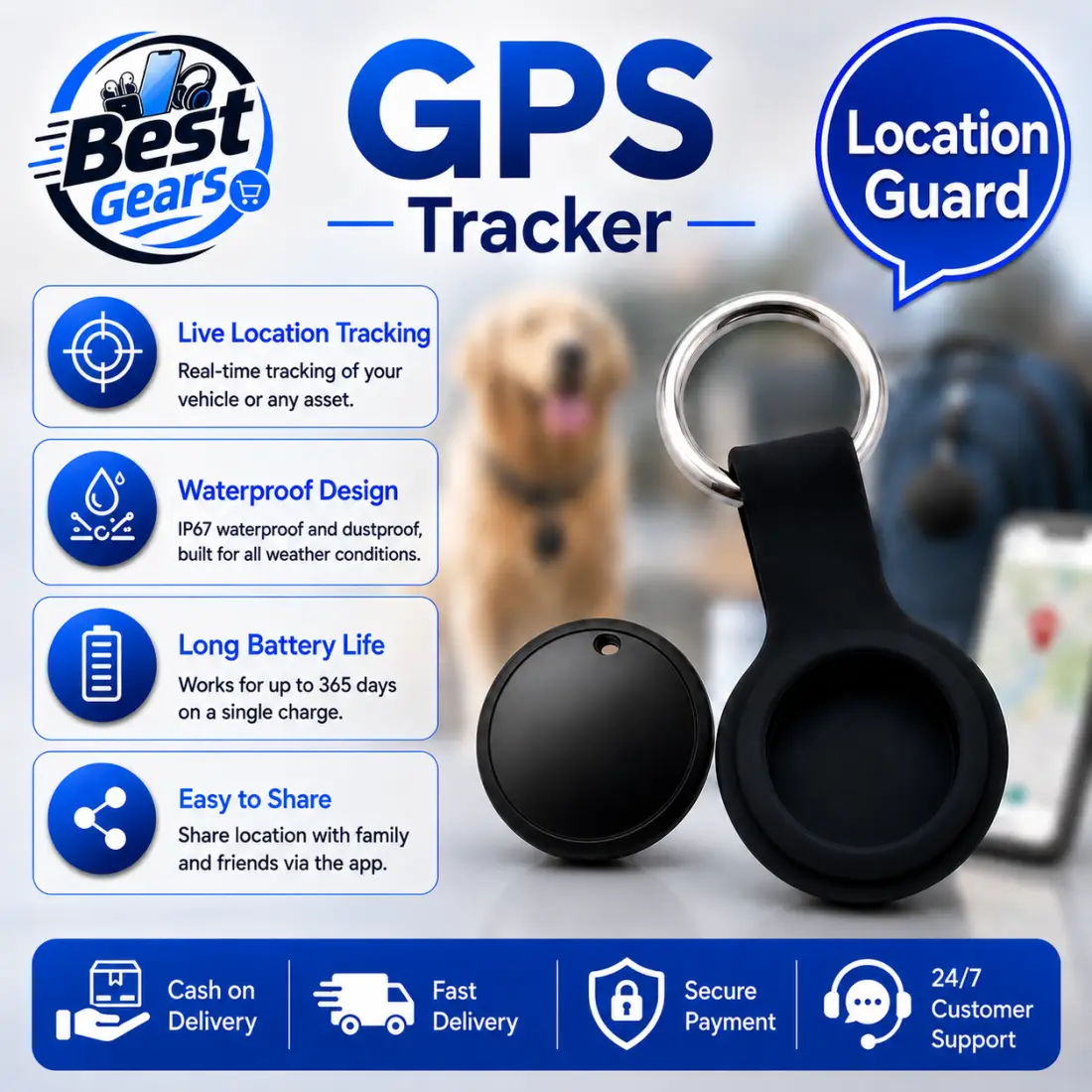 Smart Bluetooth Item Tracker – Anti-Lost & Anti-Theft Finder with Bluetooth 4.0, Last-Seen Location & Remote Camera Shutter