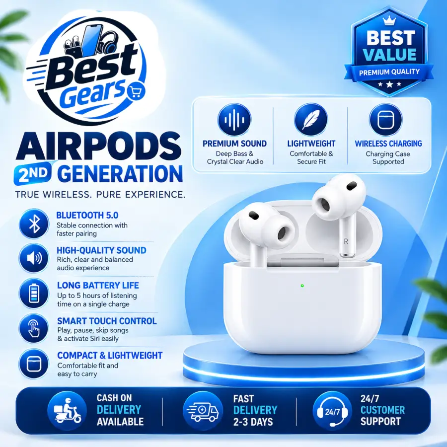 Apple Pro Wireless Earbuds 2nd Gen – Black & White Noise Cancelling Audio Experience