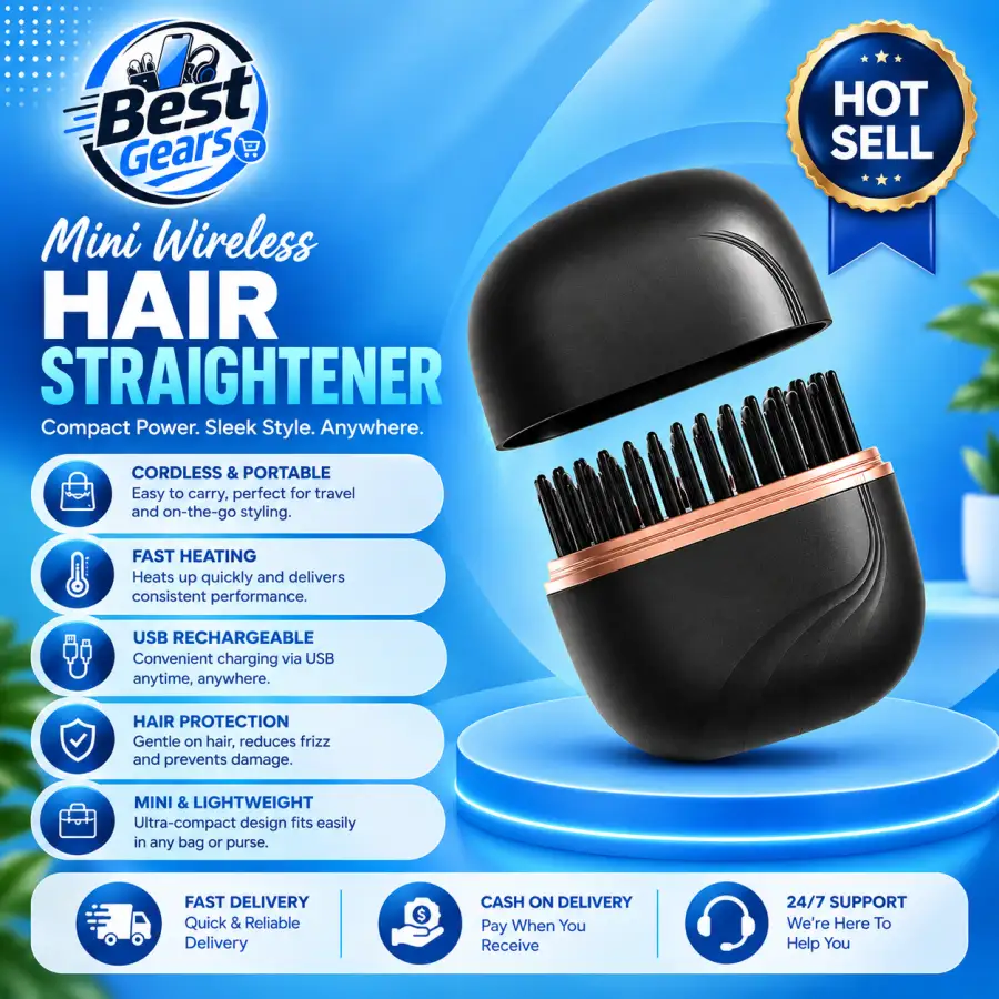Portable Mini Wireless Hair Straightener – Rechargeable Mini Hair Styling Iron for Travel